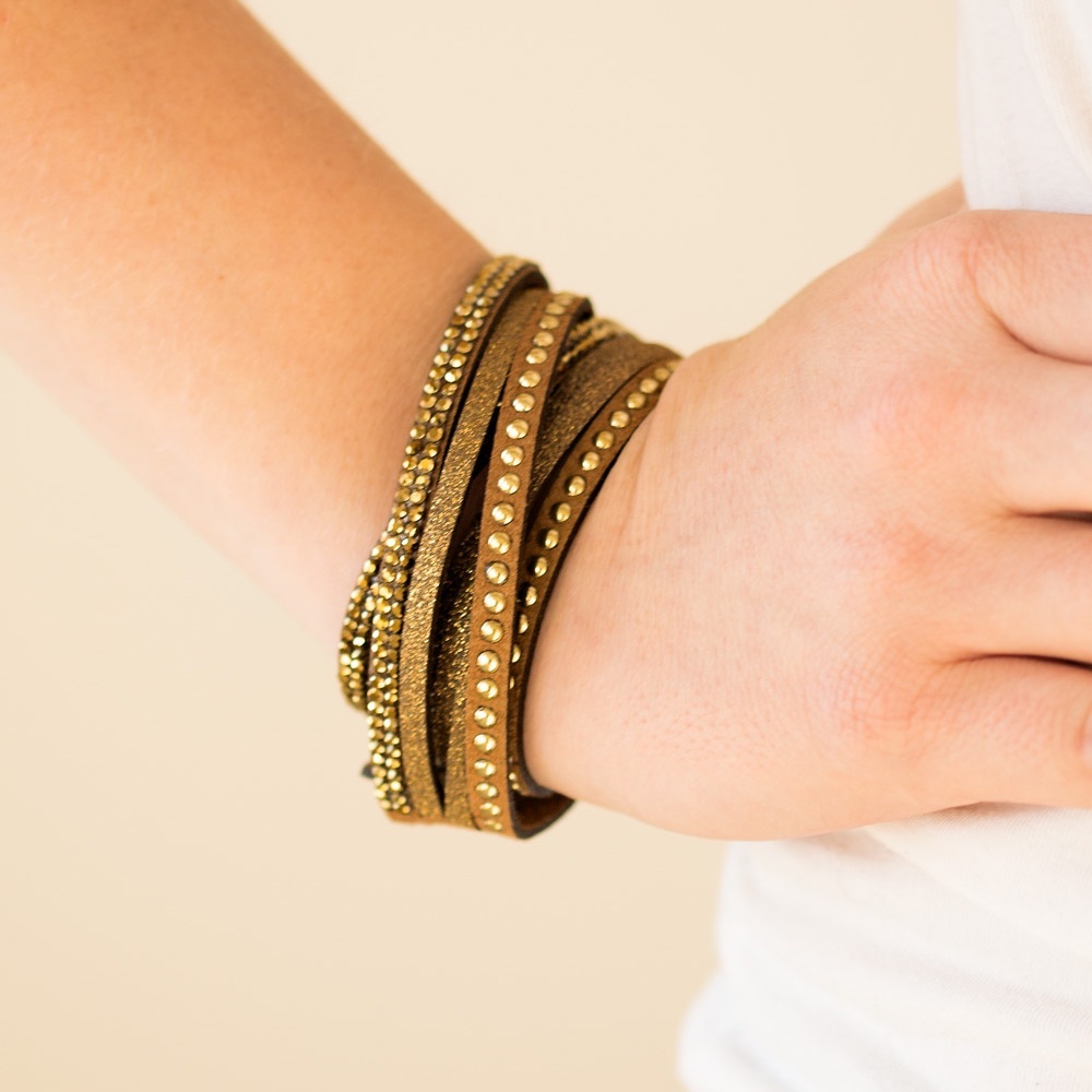 Beautiful Brass studded with Rhinestone wrap